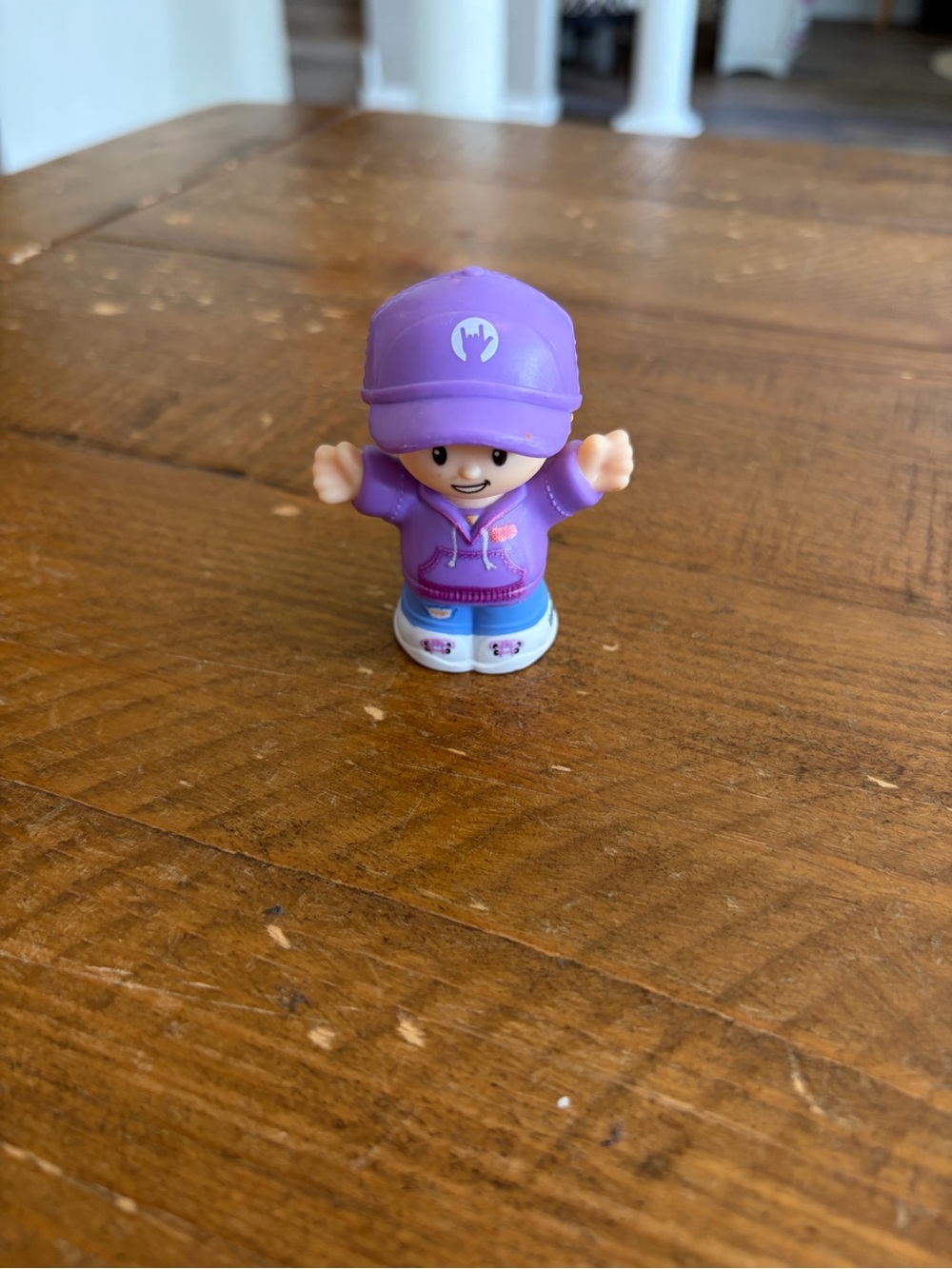 Fisher Price Little People skater boy with purple hoodie as is